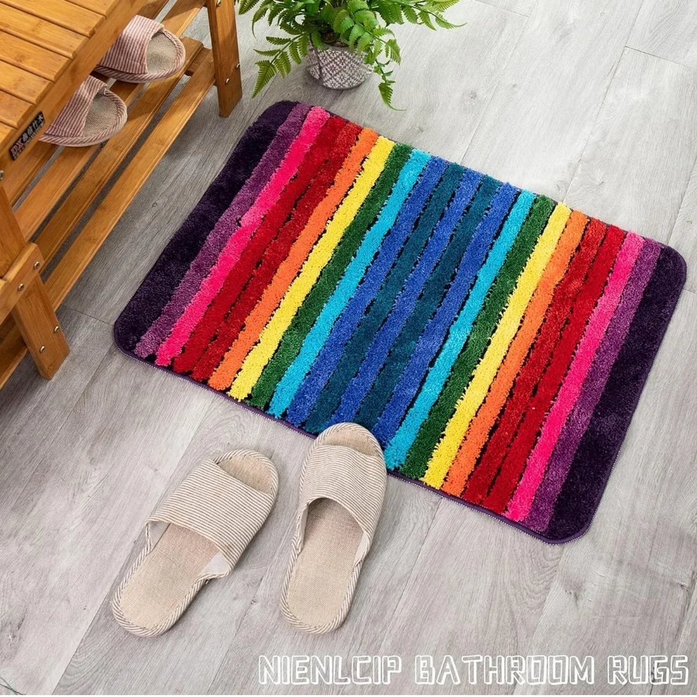 Colorful Striped Bath Mat 19